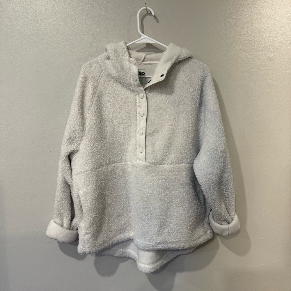 White Sherpa Hoodie